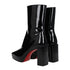 Christian Louboutin Square Toe Ankle Boots in Black Patent Leather – Women